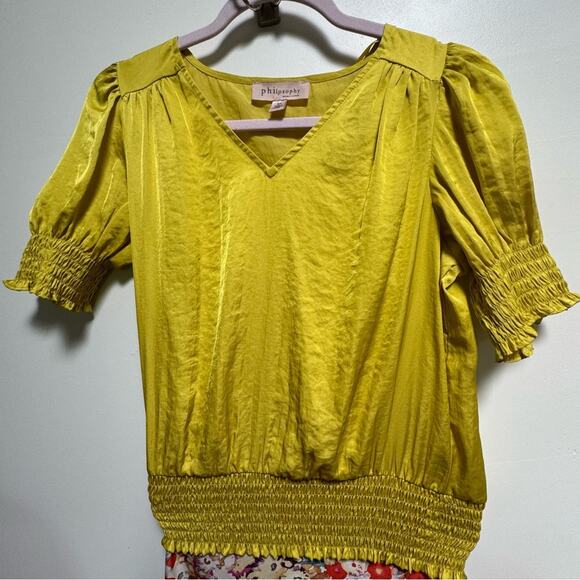 Petite Small Canary Yellow Philosophy Blouse - Picture 7 of 15